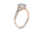 Oxford Diamond Band Rose Gold 18k Emerald Engagement Ring