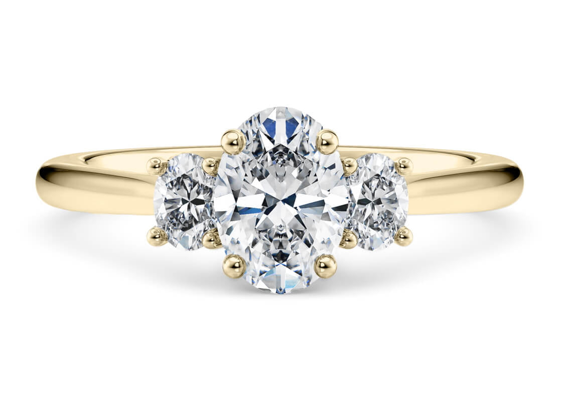 Venice Trilogy Yellow Gold 18k Oval Engagement Ring