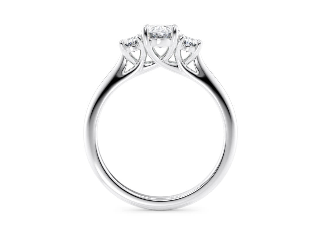 Venice Trilogy Platinum Oval Engagement Ring