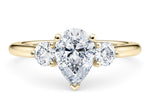 Valencia Trilogy Yellow Gold 18k Pear Engagement Ring
