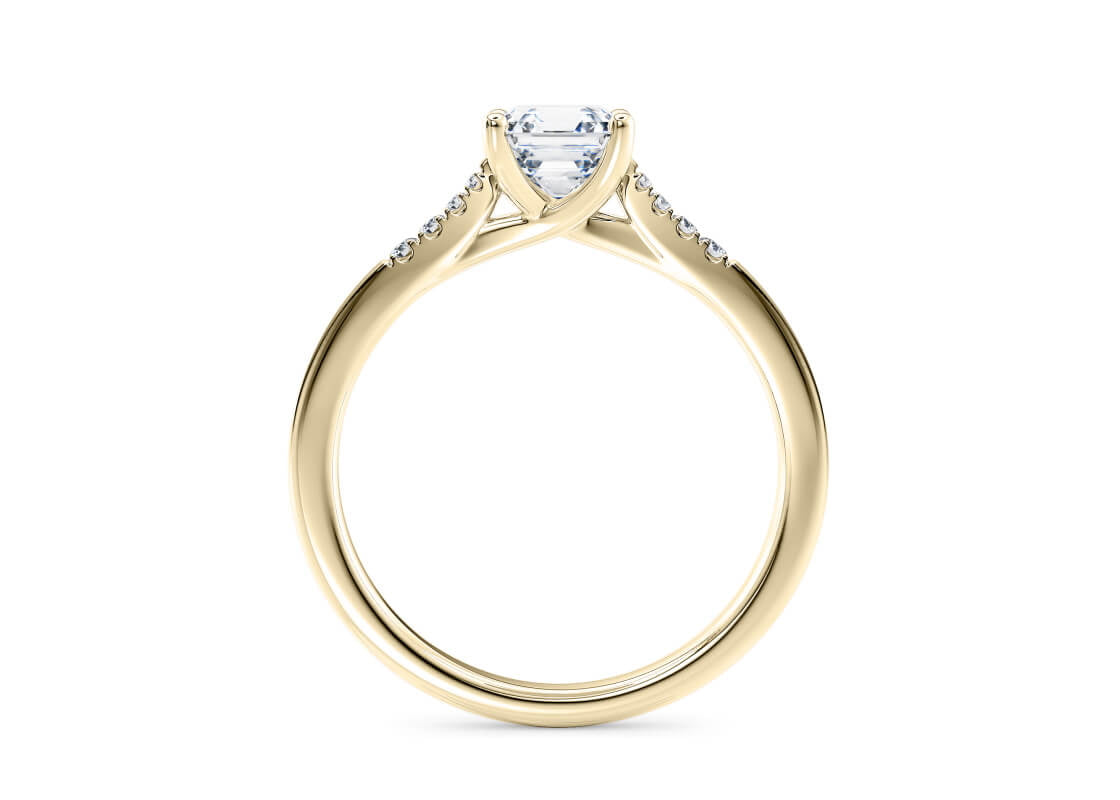 Thea Diamond Band Yellow Gold 18k Asscher Engagement Ring