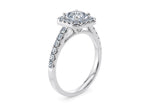 Medici Halo Platinum Asscher Engagement Ring