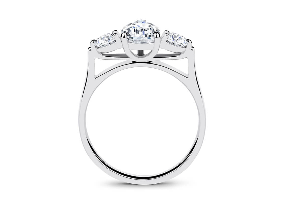 Roma Trilogy Platinum Pear Engagement Ring