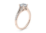 Oxford Diamond Band Rose Gold 18k Round Engagement Ring