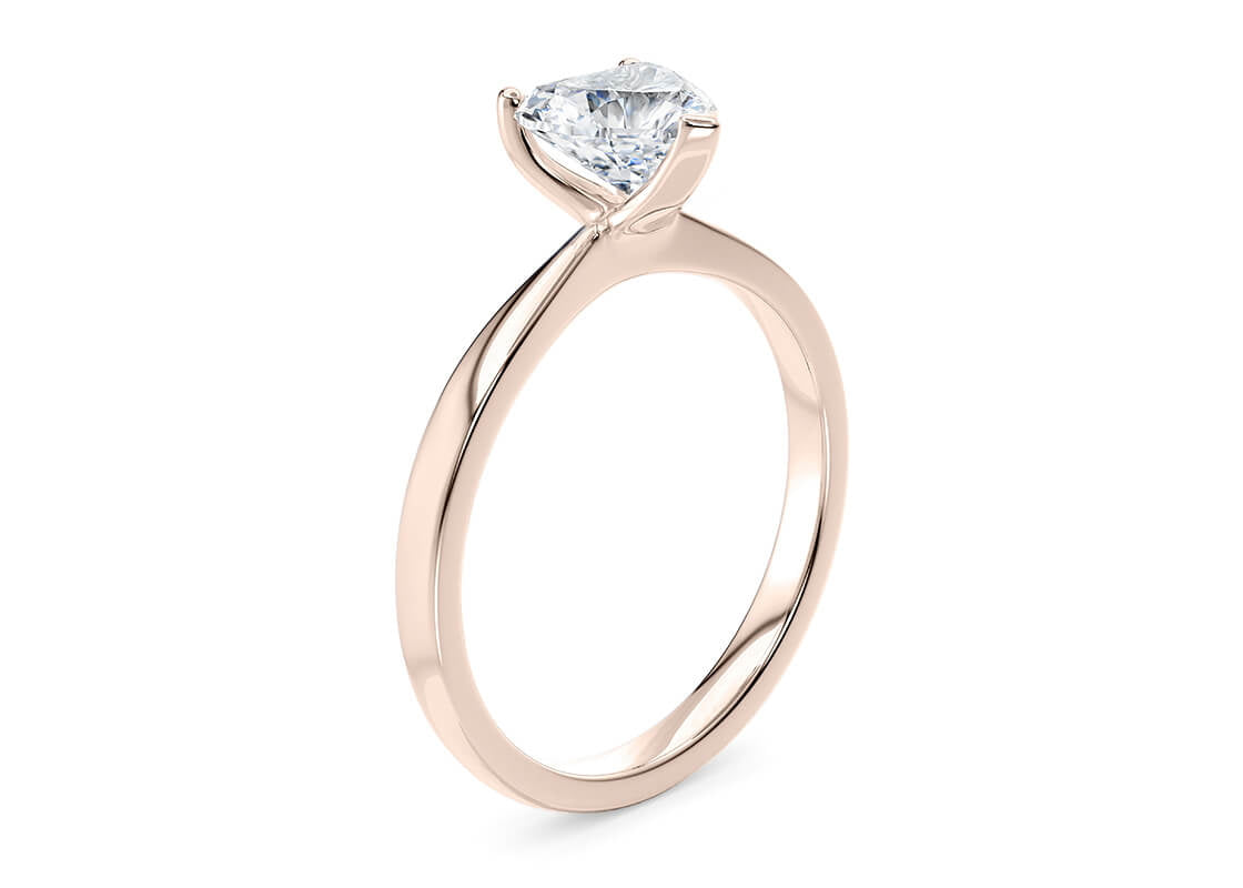 Delicacy Solitaire Rose Gold 18k Heart Engagement Ring