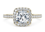 Aphrodite Halo Yellow Gold 18k Cushion Engagement Ring