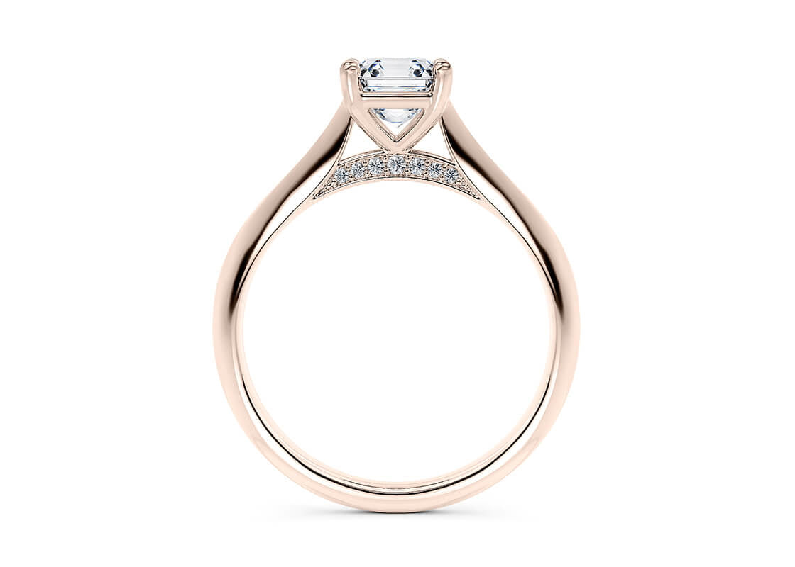 Iris Solitaire Rose Gold 18k Asscher Engagement Ring