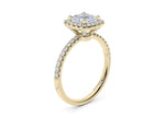 Isabella Halo Yellow Gold 18k Cushion Engagement Ring