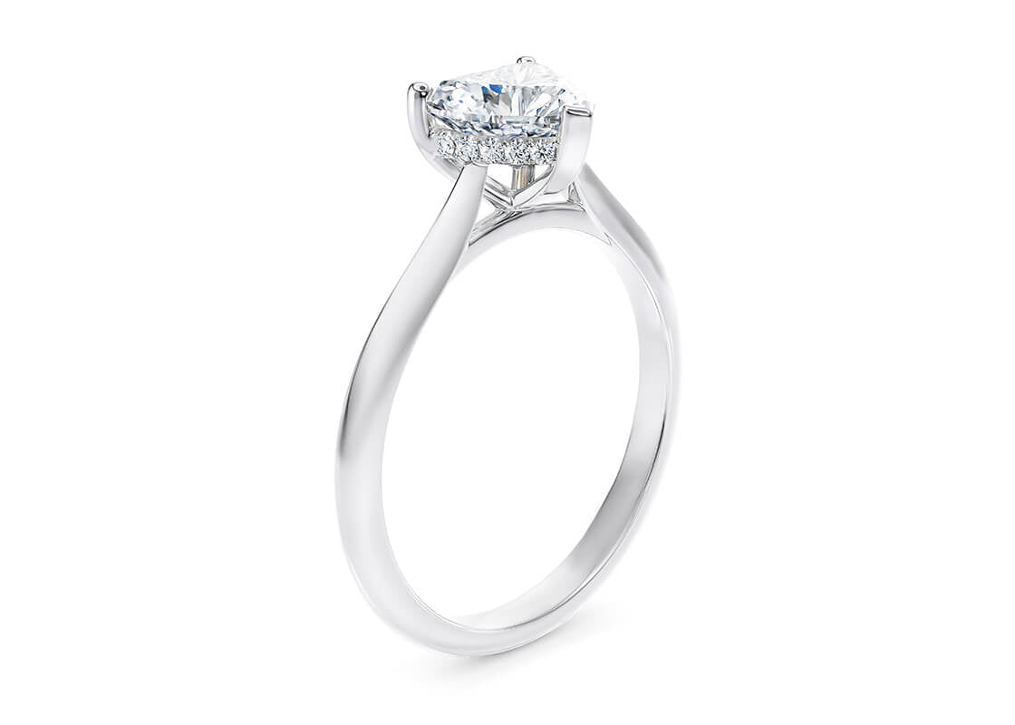 Hope Solitaire Platinum Heart Engagement Ring