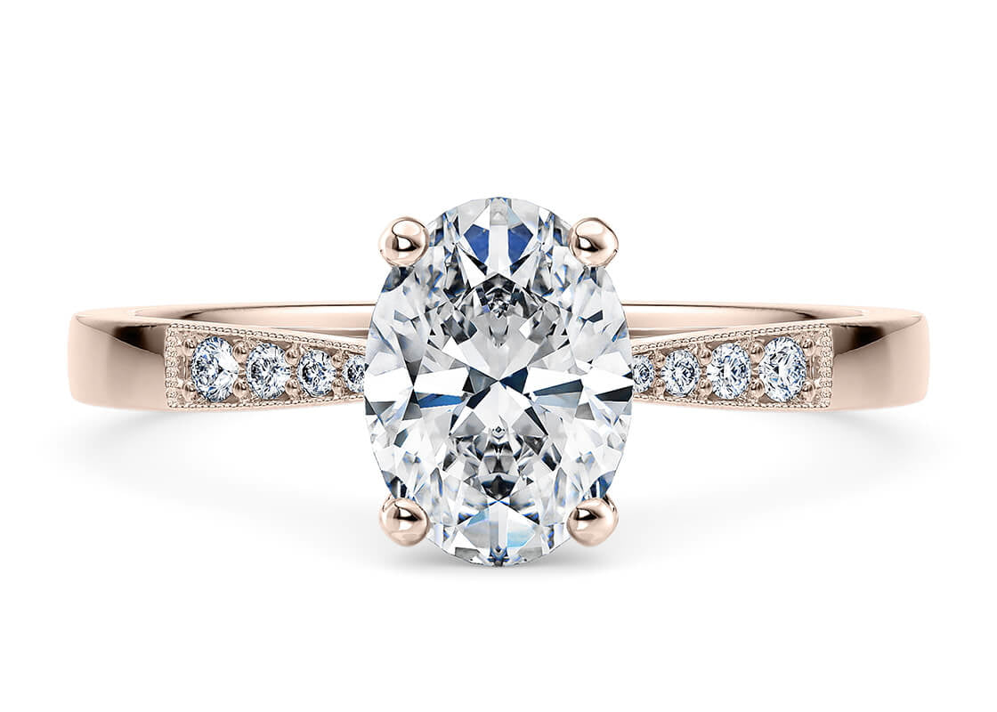 Delicacy Vintage Rose Gold 18k Oval Engagement Ring