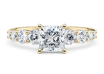 Lyra Diamond Band Yellow Gold 18k Princess Engagement Ring