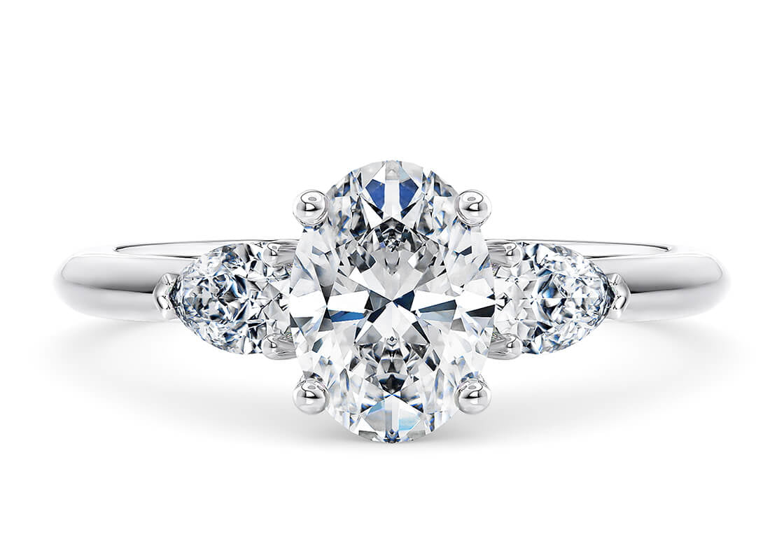 Florence Trilogy Platinum Oval Engagement Ring