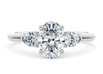 Florence Trilogy Platinum Oval Engagement Ring