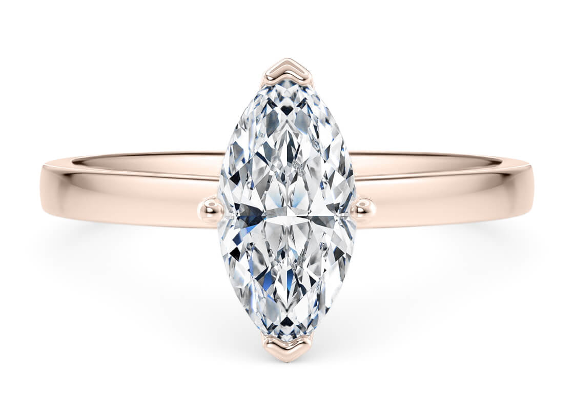 1477 Classic Solitaire Rose Gold 18k Marquise Engagement Ring