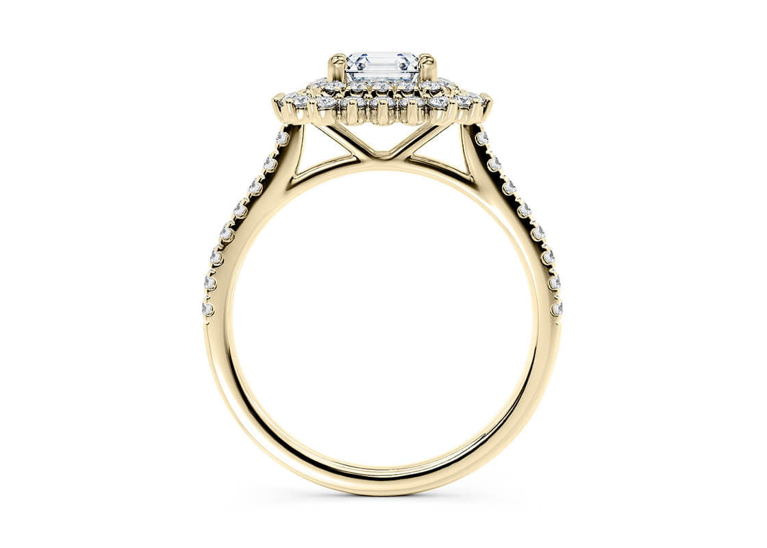 Berkeley Halo Yellow Gold 18k Asscher Engagement Ring