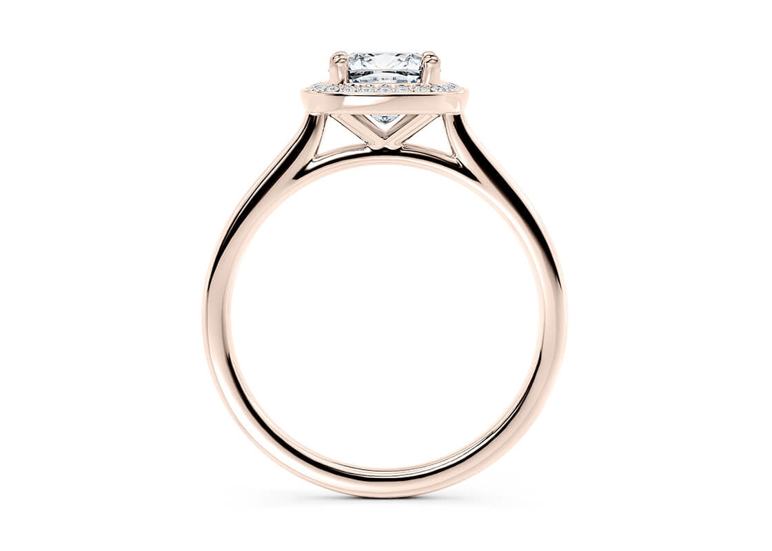 Minerva Halo Rose Gold 18k Cushion Engagement Ring