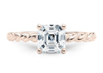Ascot Solitaire Rose Gold 18k Asscher Engagement Ring