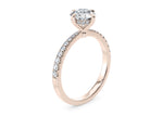Asteria Compass Diamond Band Rose Gold 18k Round Engagement Ring