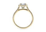 Aphrodite Halo Yellow Gold 18k Asscher Engagement Ring