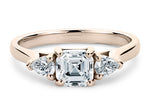 Barcelona Trilogy Rose Gold 18k Asscher Engagement Ring