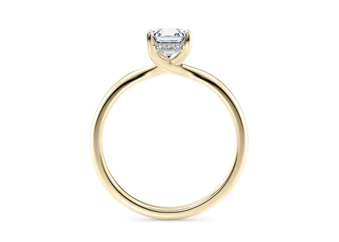 Paloma Solitaire Yellow Gold 18k Asscher Engagement Ring