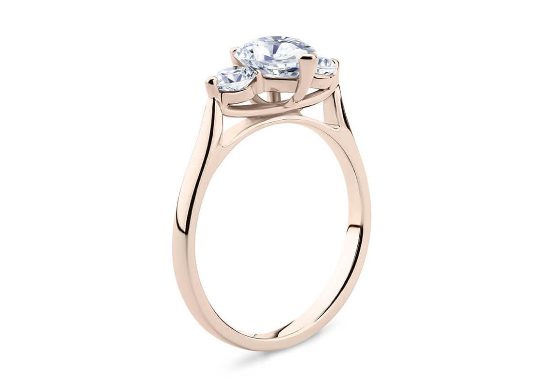 Roma Trilogy Rose Gold 18k Heart Engagement Ring