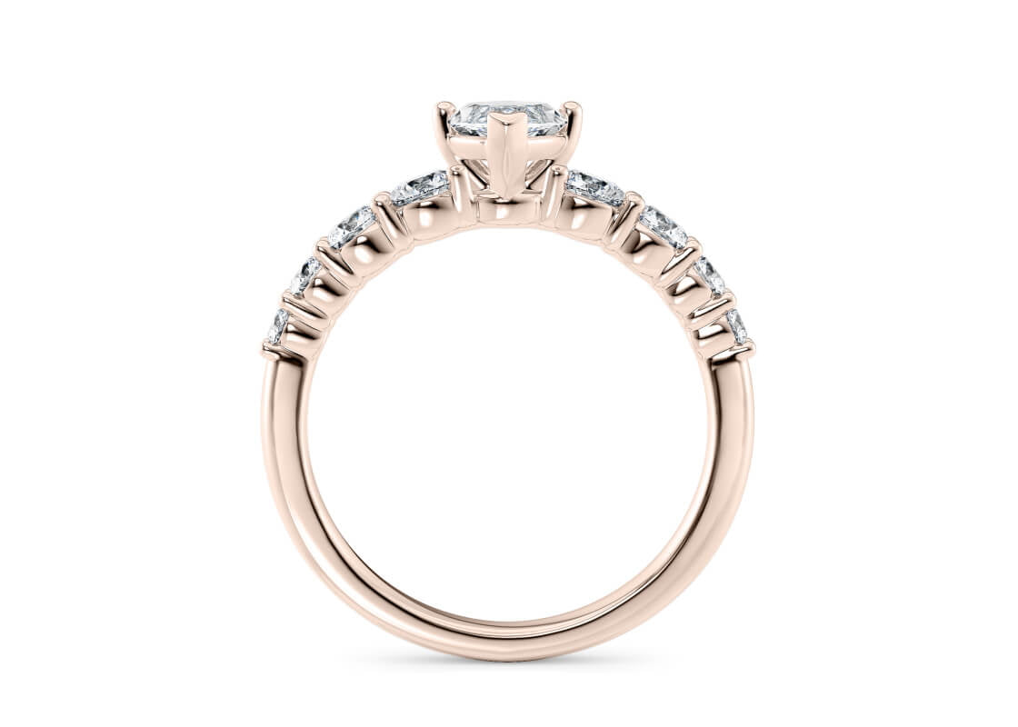 Lyra Diamond Band Rose Gold 18k Marquise Engagement Ring