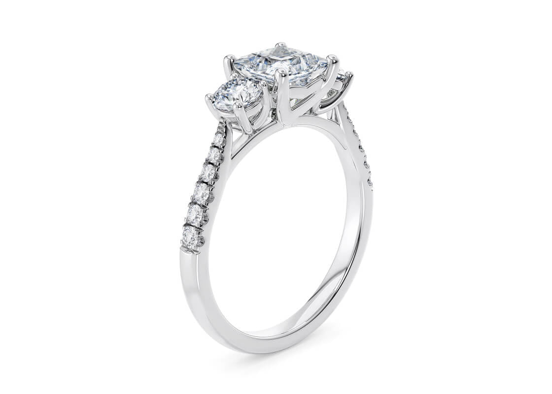 Lisbon Trilogy Platinum Princess Engagement Ring