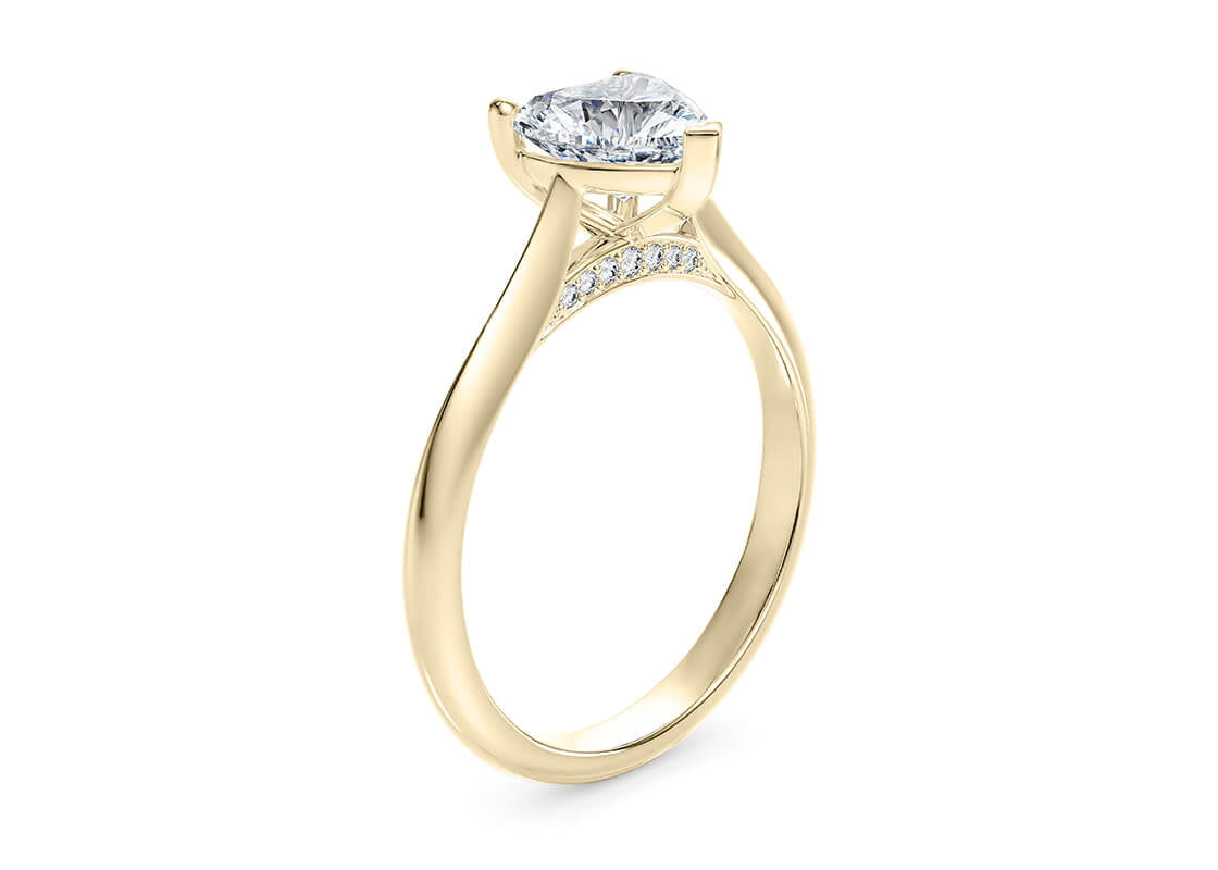 Iris Solitaire Yellow Gold 18k Heart Engagement Ring