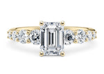 Lyra Diamond Band Yellow Gold 18k Emerald Engagement Ring