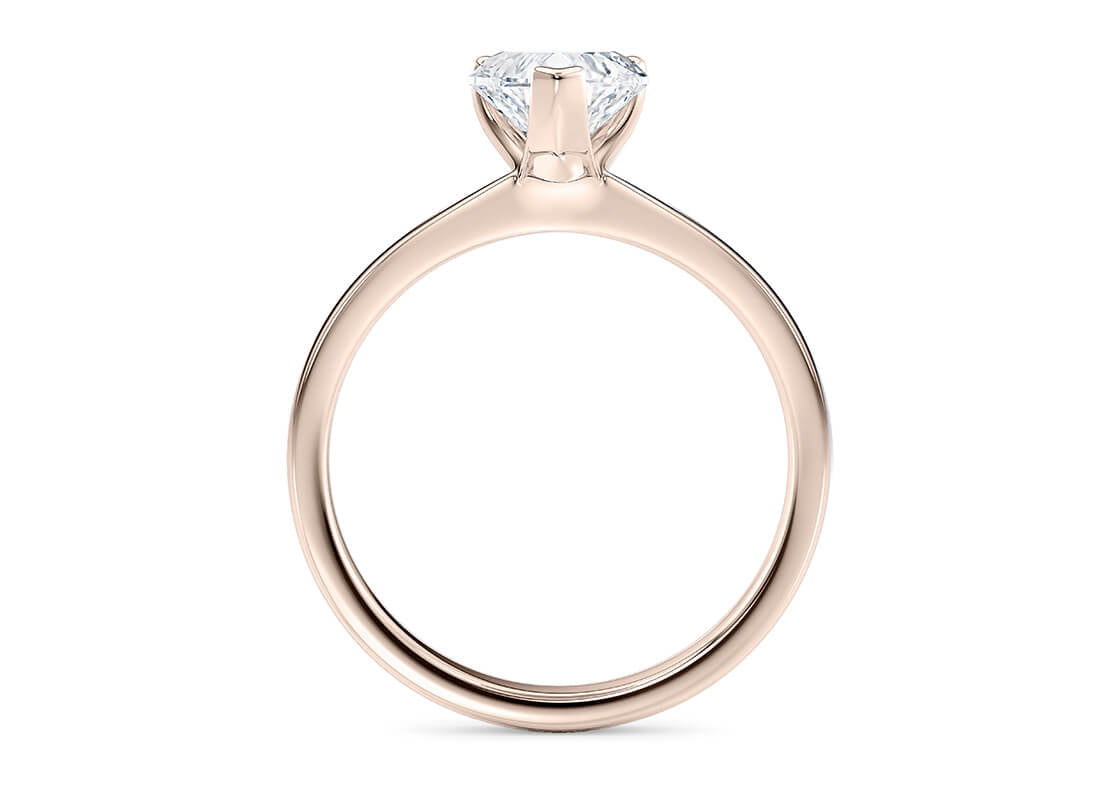 Delicacy Solitaire Rose Gold 18k Heart Engagement Ring