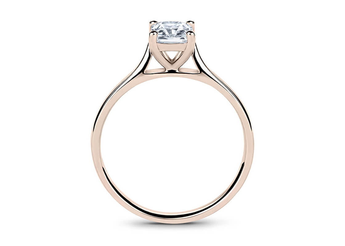 Contour Solitaire Rose Gold 18k Radiant Engagement Ring