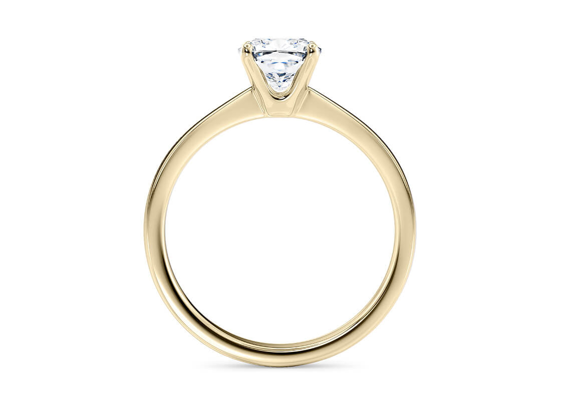 Delicacy Solitaire Yellow Gold 18k Cushion Engagement Ring