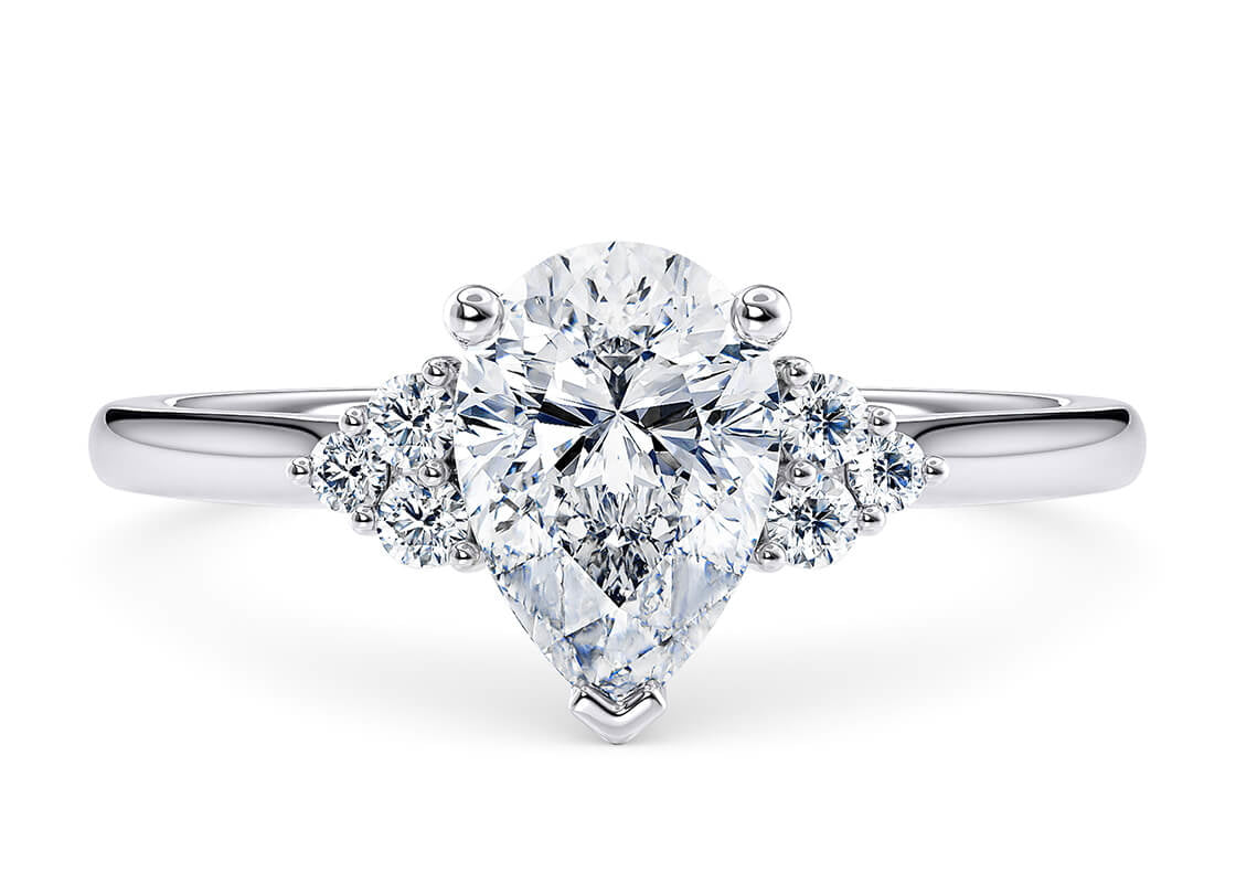 Rosa Vintage Platinum Pear Engagement Ring
