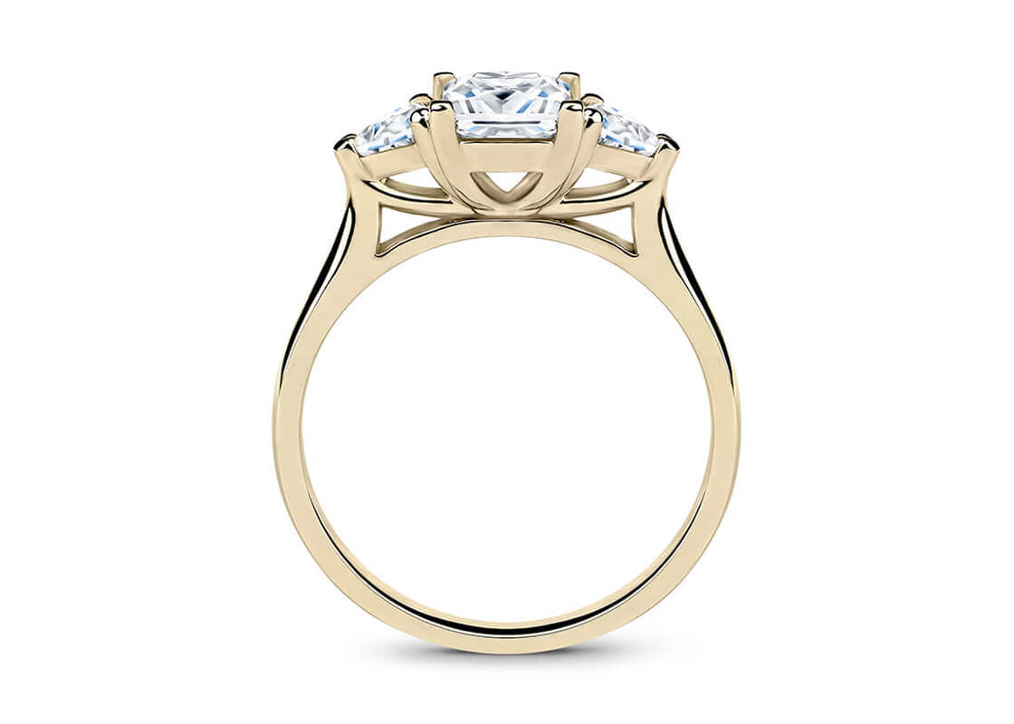 Barcelona Trilogy Yellow Gold 18k Princess Engagement Ring