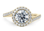 Kew Halo Yellow Gold 18k Round Engagement Ring