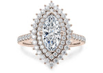 Berkeley Halo Rose Gold 18k Marquise Engagement Ring