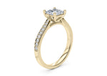 Victoria Diamond Band Yellow Gold 18k Princess Engagement Ring