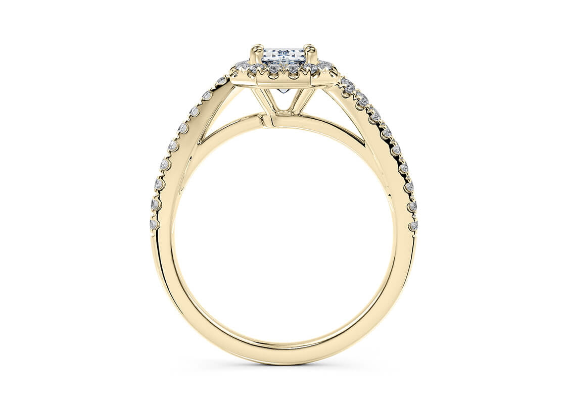 Kew Halo Yellow Gold 18k Emerald Engagement Ring