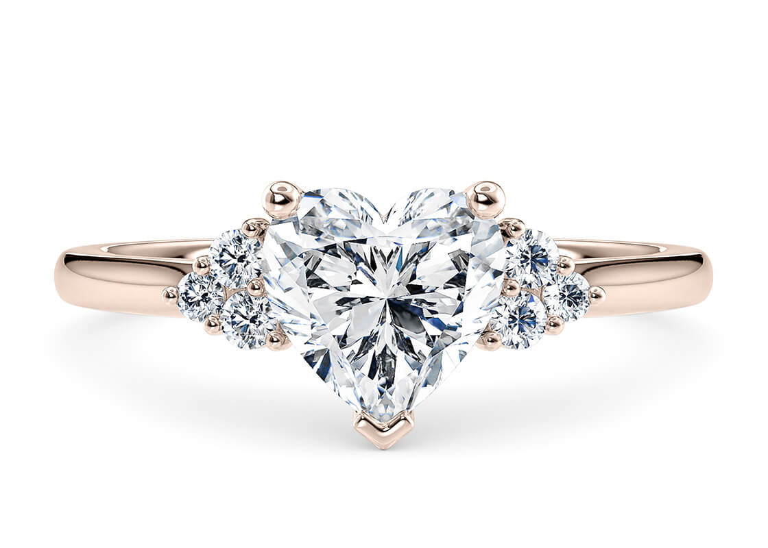 Rosa Vintage Rose Gold 18k Heart Engagement Ring