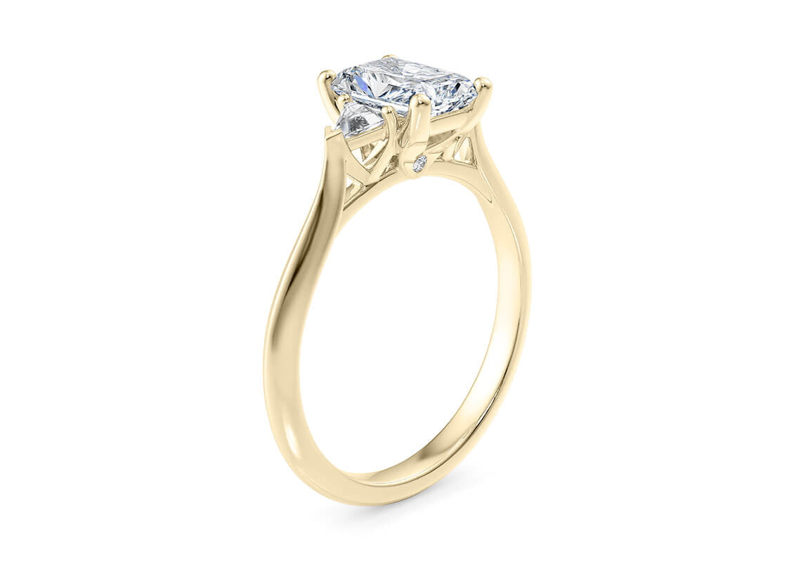 Paris Trilogy Yellow Gold 18k Radiant Engagement Ring
