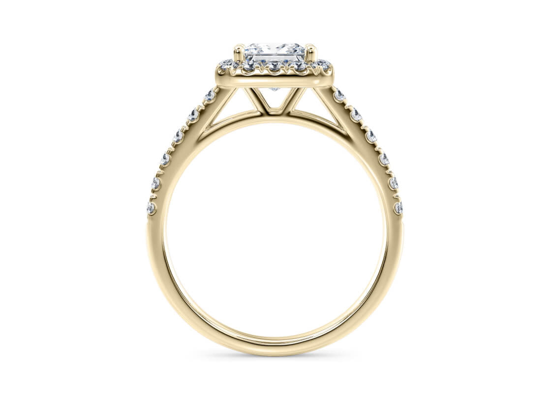 Medici Halo Yellow Gold 18k Princess Engagement Ring