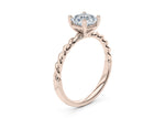 Ascot Solitaire Rose Gold 18k Asscher Engagement Ring