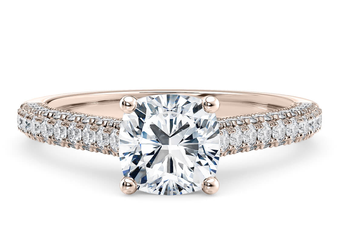 Bloomsbury Vintage Rose Gold 18k Cushion Engagement Ring