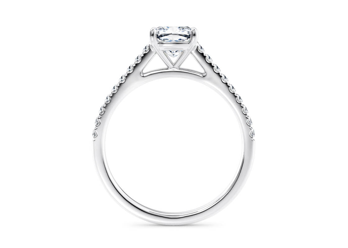 1477 Vintage Platinum Cushion Engagement Ring
