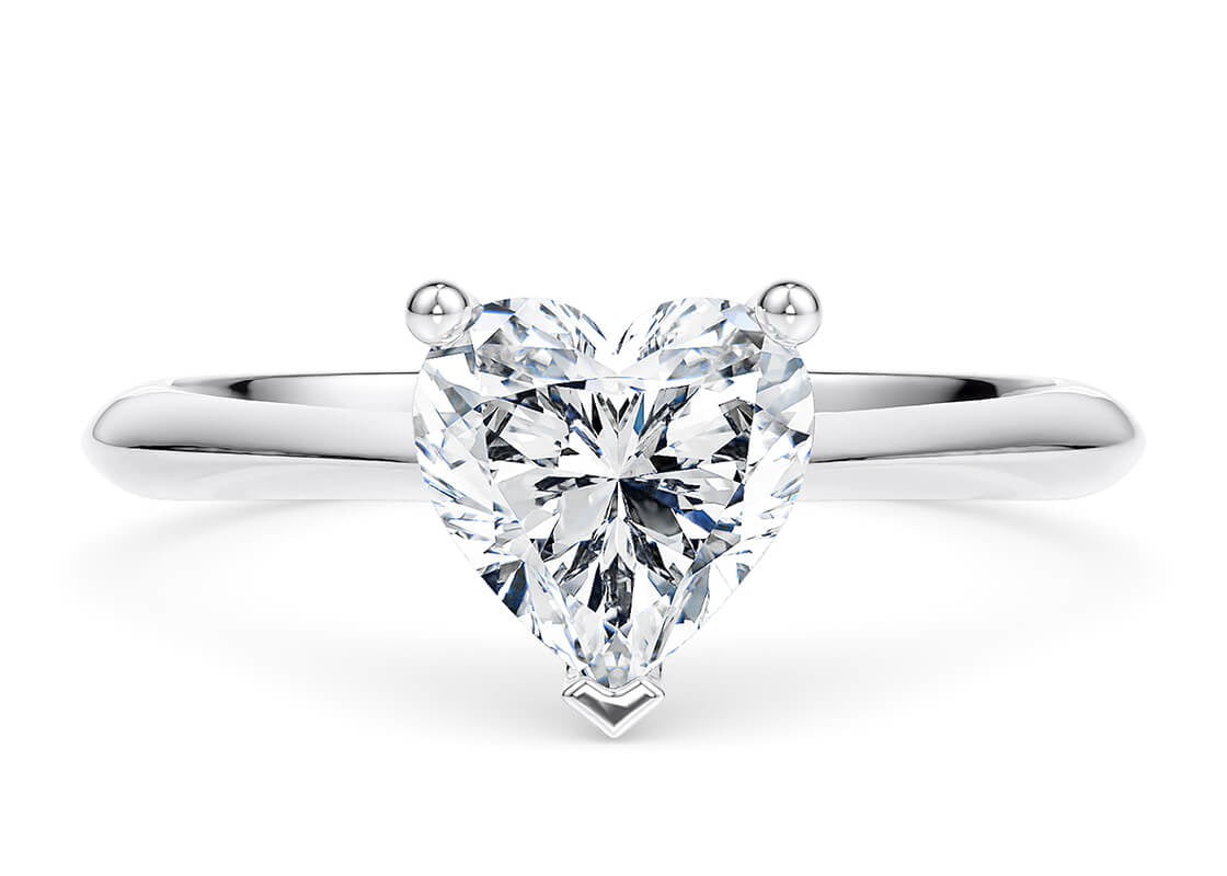 Iris Solitaire Platinum Heart Engagement Ring