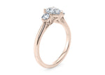 Valencia Trilogy Rose Gold 18k Pear Engagement Ring