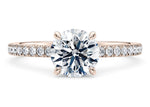 Aria Diamond Band Rose Gold 18k Round Engagement Ring