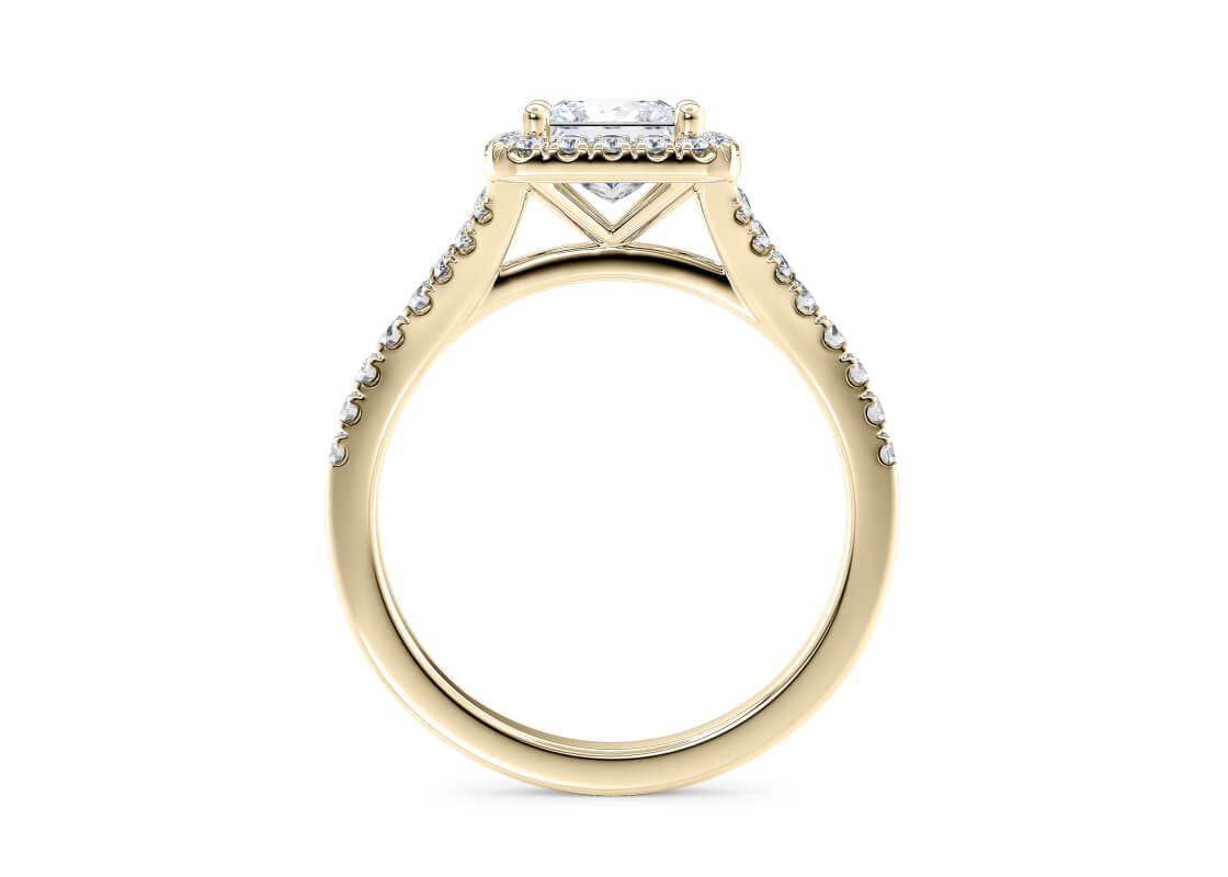Battersea Halo Yellow Gold 18k Princess Engagement Ring