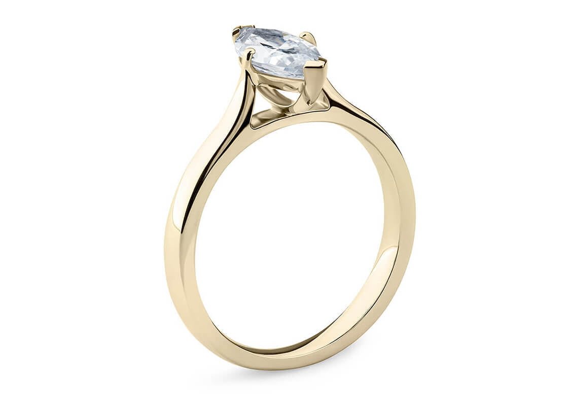 Contour Solitaire Yellow Gold 18k Marquise Engagement Ring